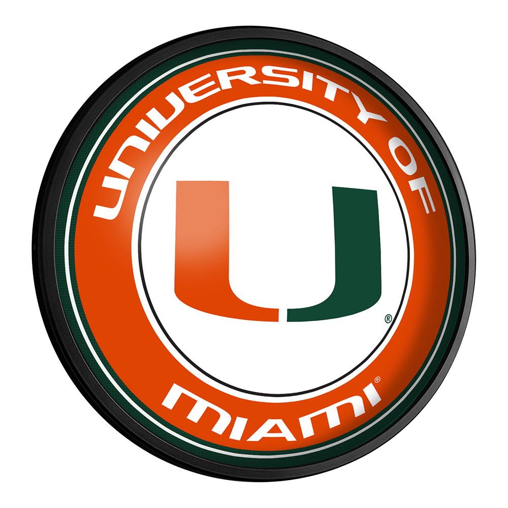 Miami Hurricanes Slimline Round Lighted Wall Sign