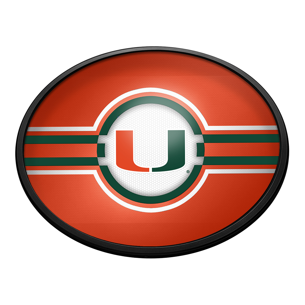 Miami Hurricanes Slimline Oval Lighted Wall Sign