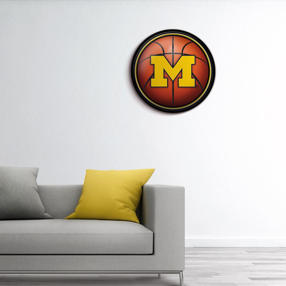 Michigan Wolverines Basketball Modern Disc Wall Sign Room View