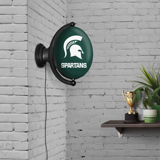 Michigan State Spartans Oval Rotating Wall Sign Room View