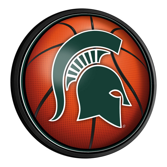 Michigan State Spartans Basketball Slimline Round Lighted Wall Sign