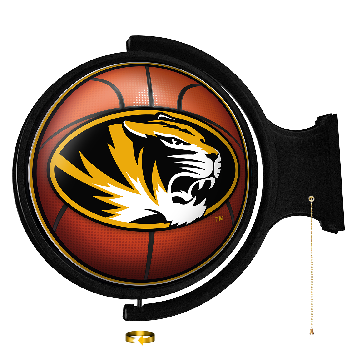 Missouri Tigers Round Basketball Rotating Wall Sign
