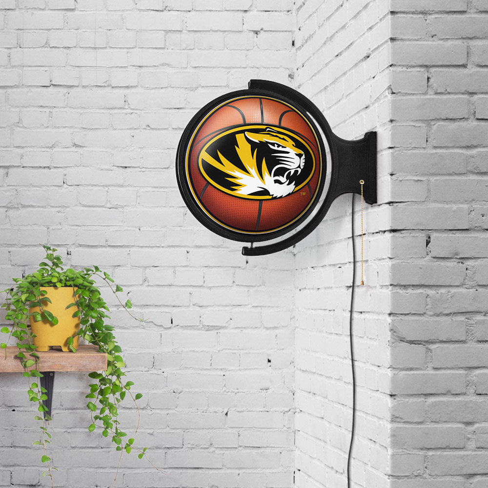 Missouri Tigers Round Basketball Rotating Wall Sign Room View