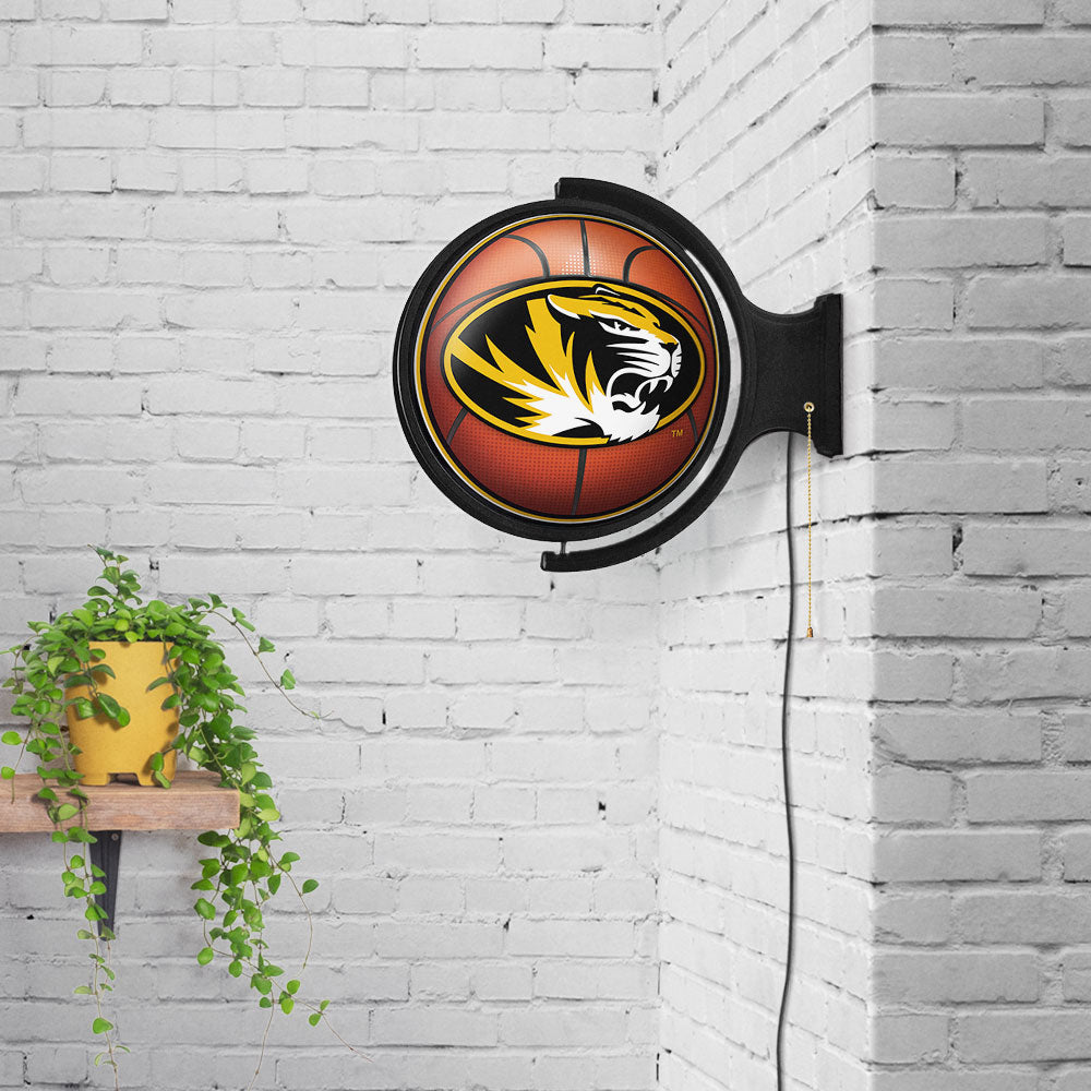 Missouri Tigers Round Basketball Rotating Wall Sign Room View