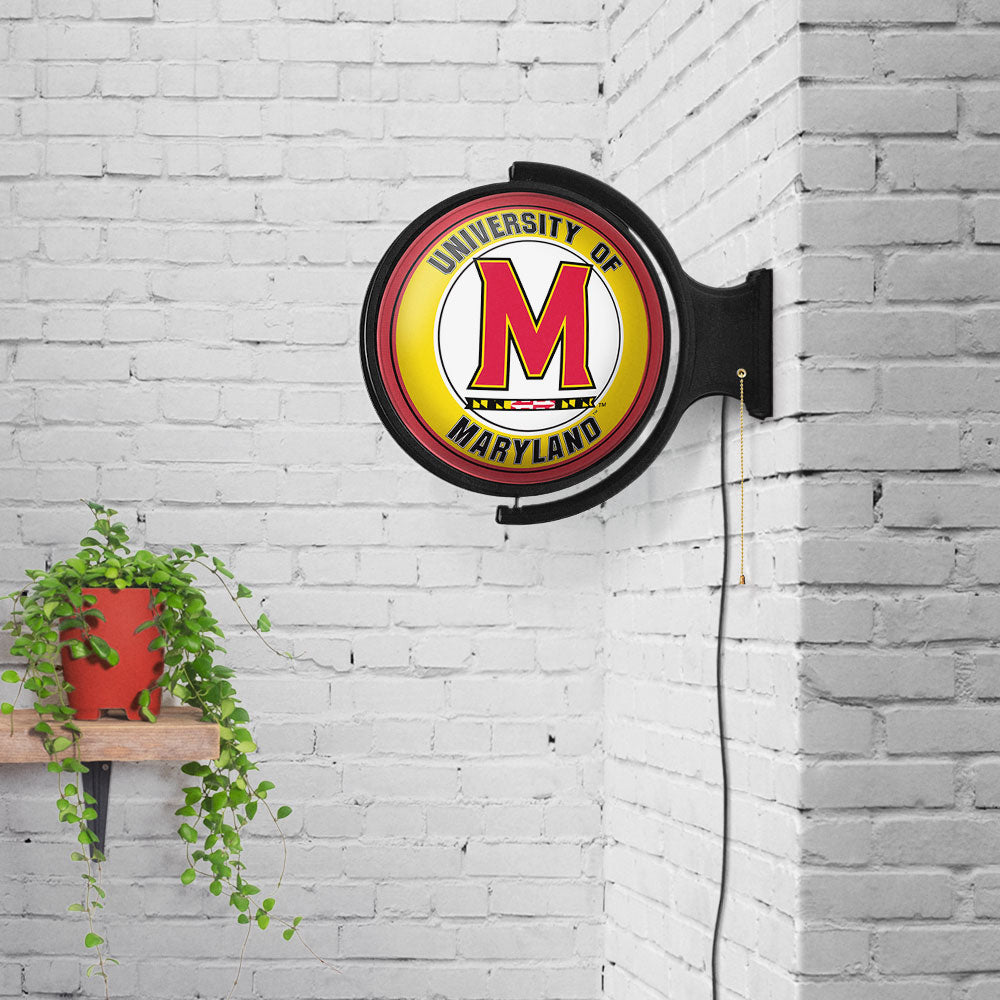 Maryland Terrapins Round Rotating Wall Sign Room View