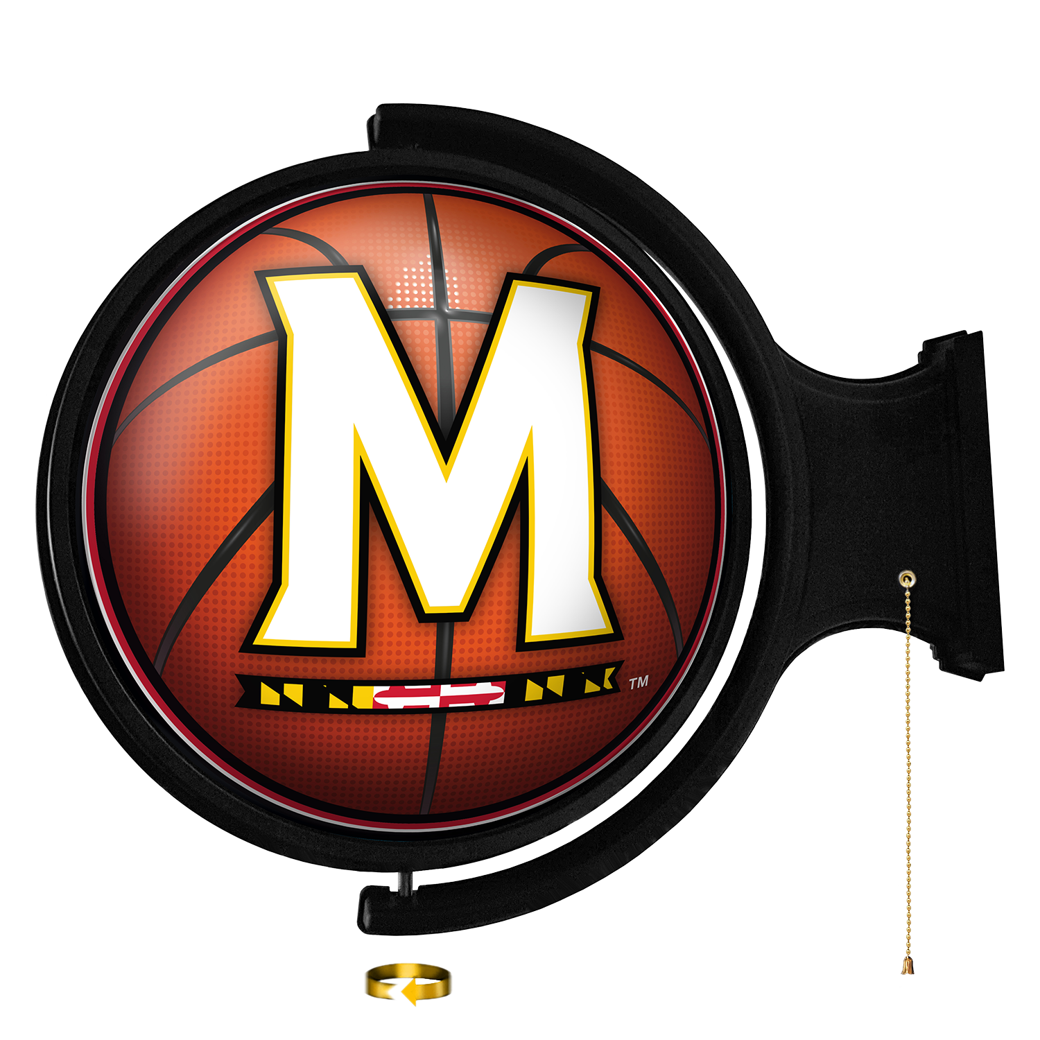 Maryland Terrapins Round Basketball Rotating Wall Sign