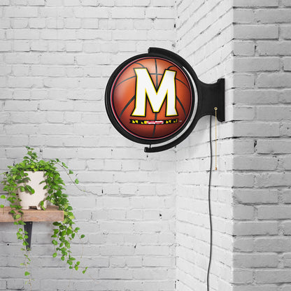 Maryland Terrapins Round Basketball Rotating Wall Sign Room View