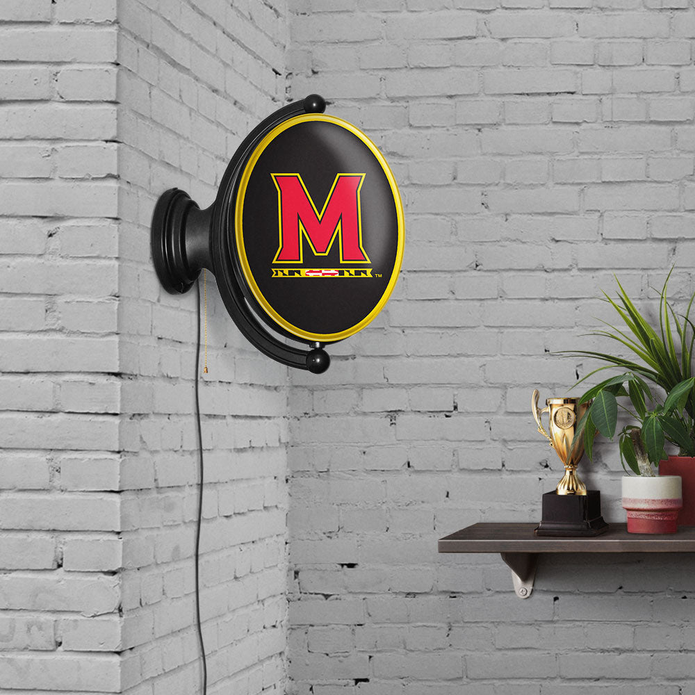 Maryland Terrapins Oval Rotating Wall Sign Room View