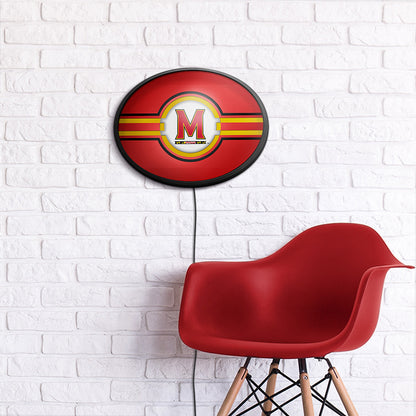 Maryland Terrapins Slimline Oval Lighted Wall Sign Room View