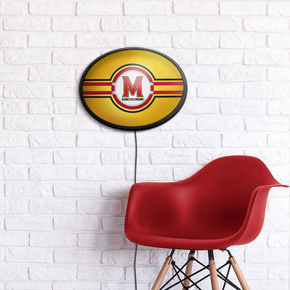 Maryland Terrapins Slimline Oval Lighted Wall Sign Room View