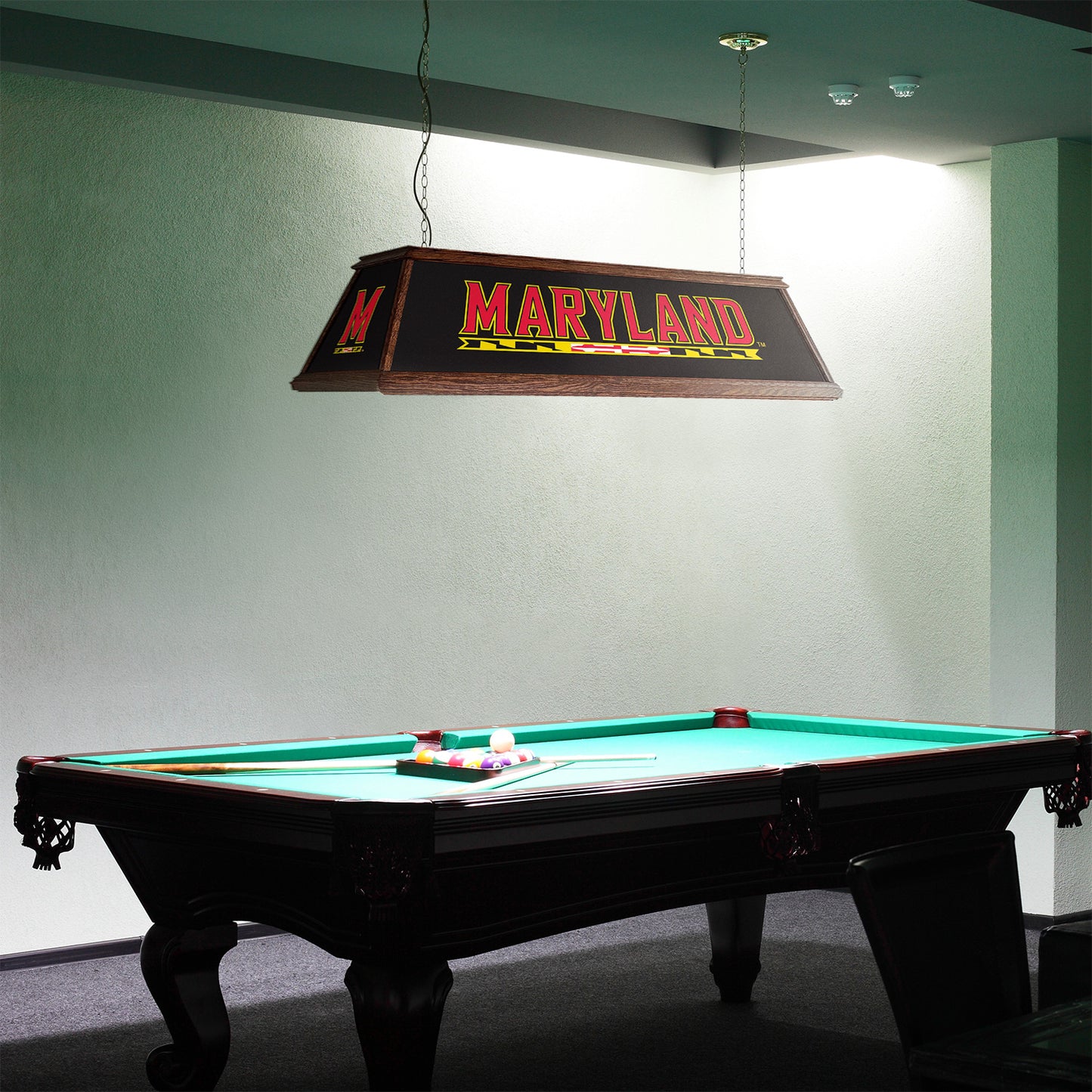 Maryland Terrapins Premium Pool Table Light Room View