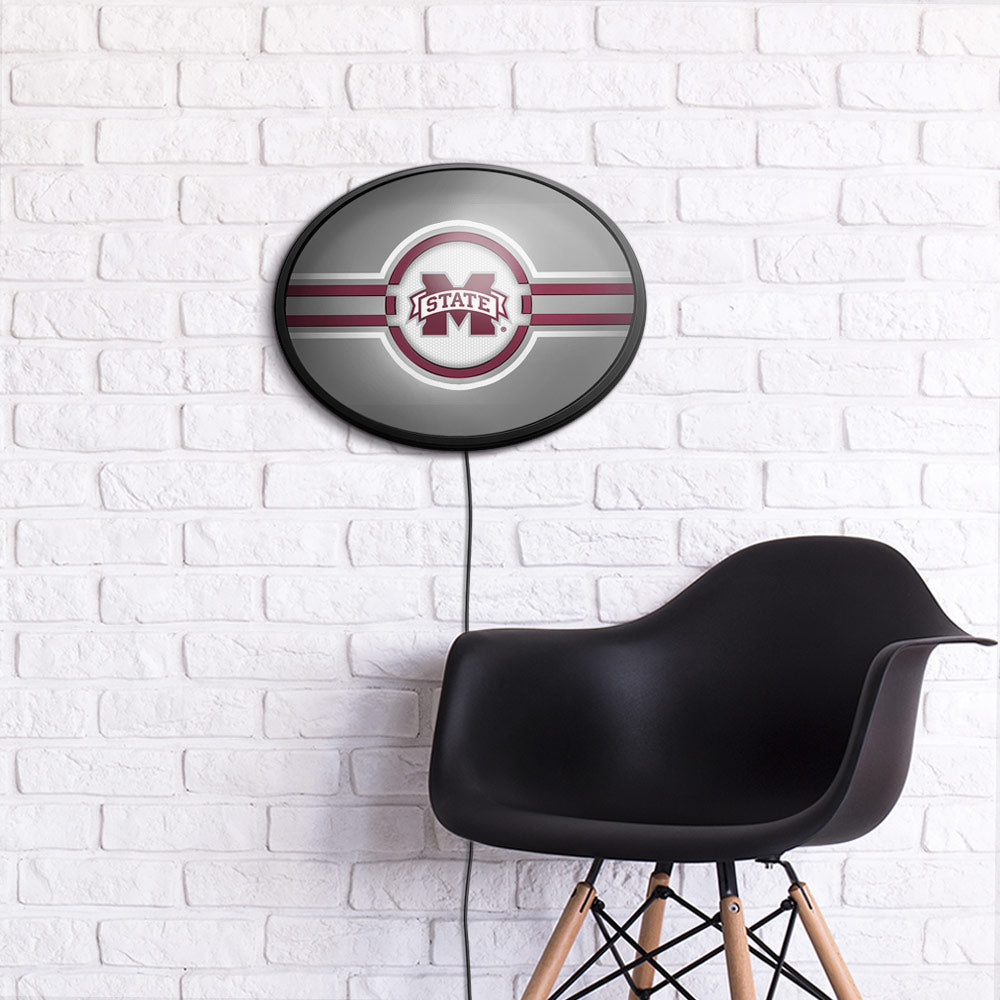 Mississippi State Bulldogs Slimline Oval Lighted Wall Sign Room View