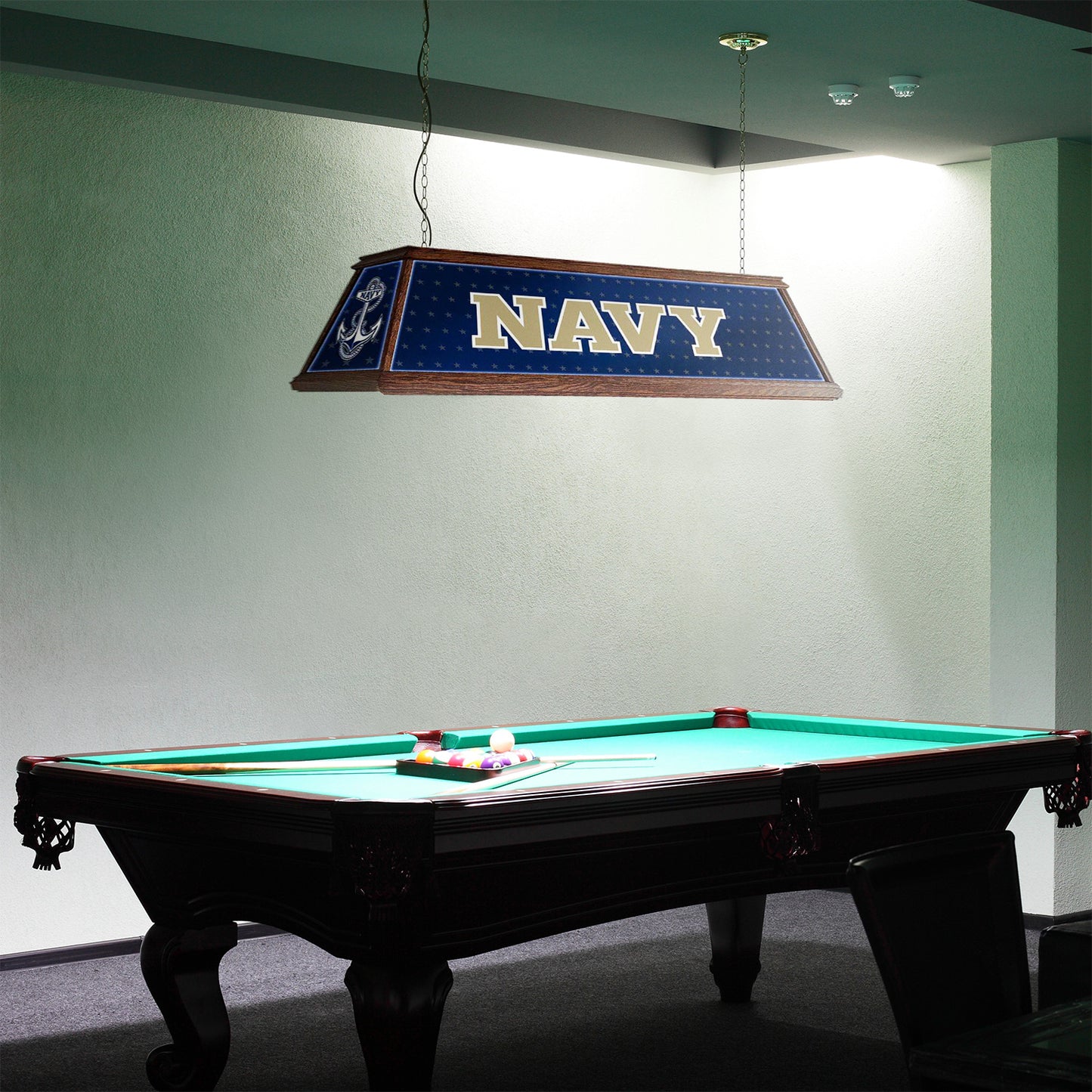 Navy Midshipmen Premium Pool Table Light Room View
