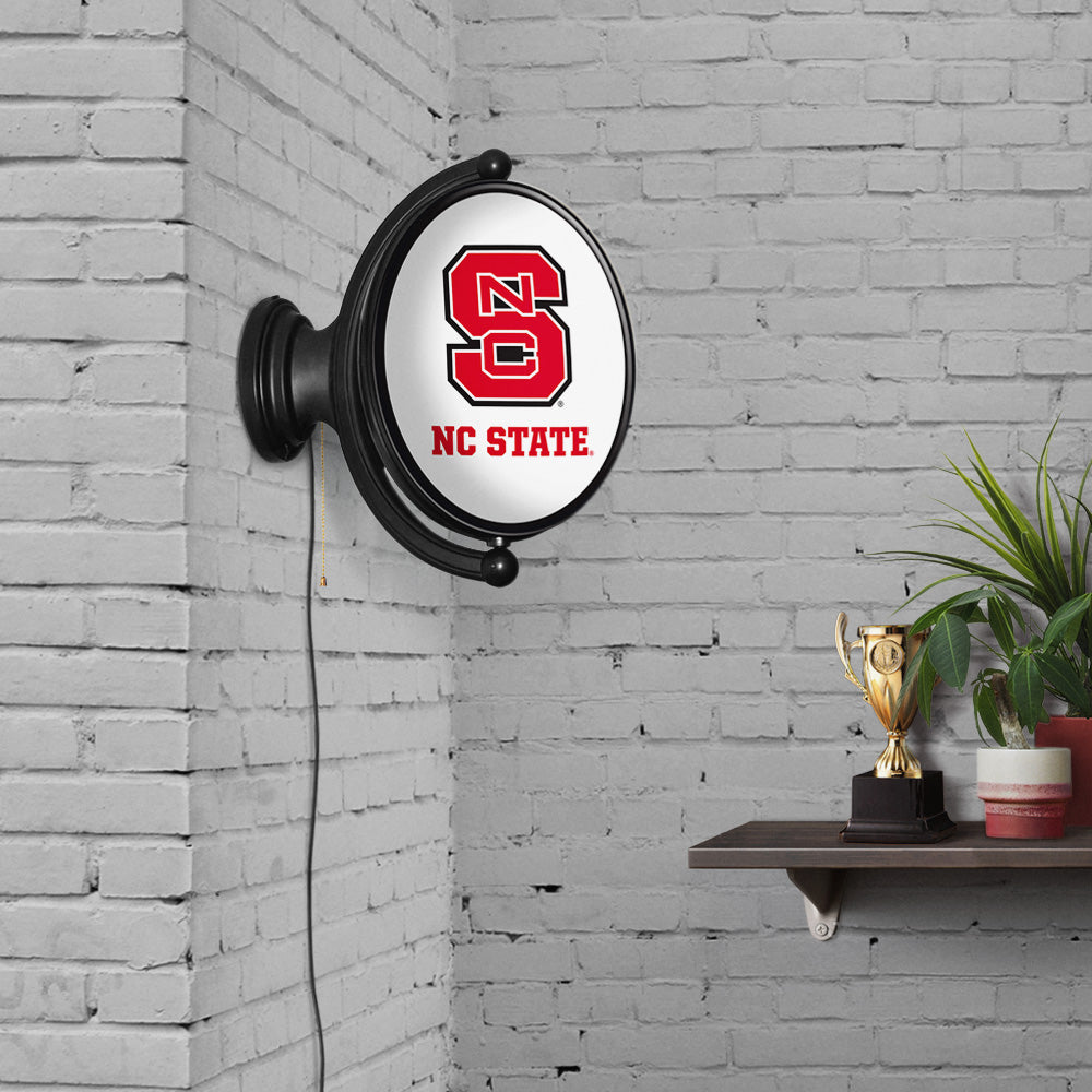 NC State Wolfpack Oval Rotating Wall Sign Room View