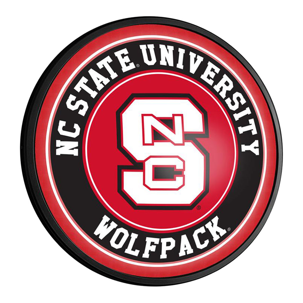 NC State Wolfpack Slimline Round Lighted Wall Sign