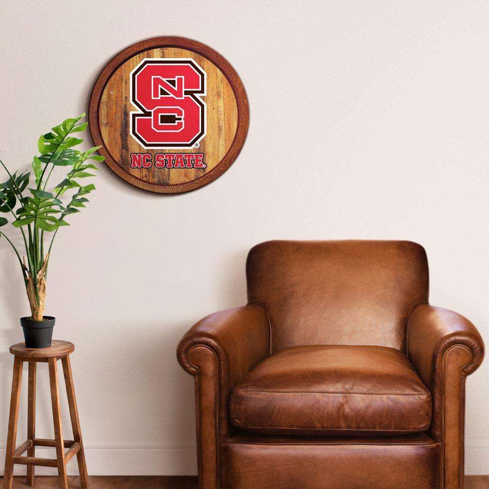 NC State Wolfpack Barrel Top Sign Room View
