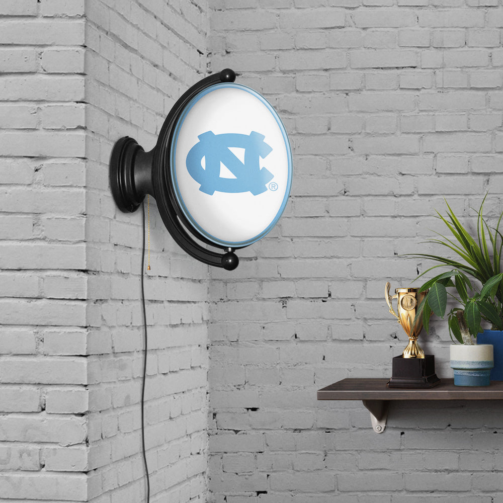 North Carolina Tar Heels Oval Rotating Wall Sign Room View