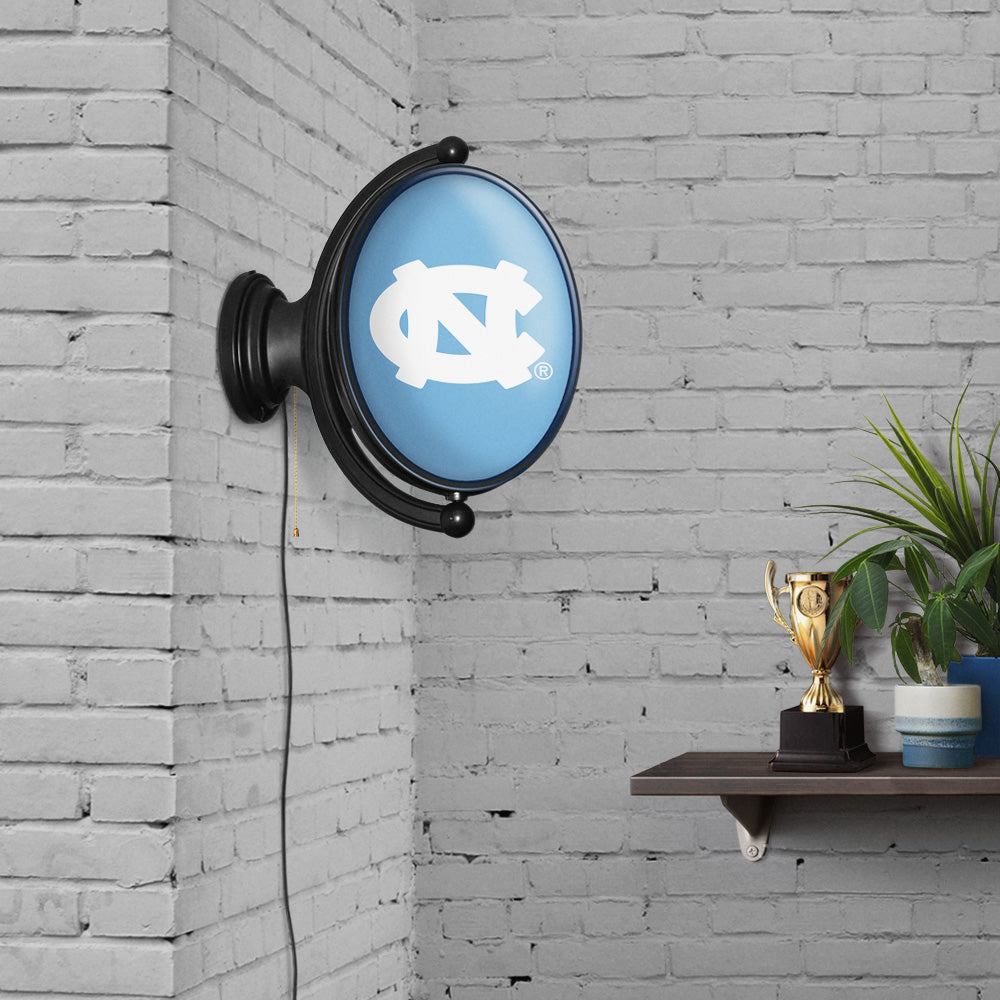 North Carolina Tar Heels Oval Rotating Wall Sign Room View