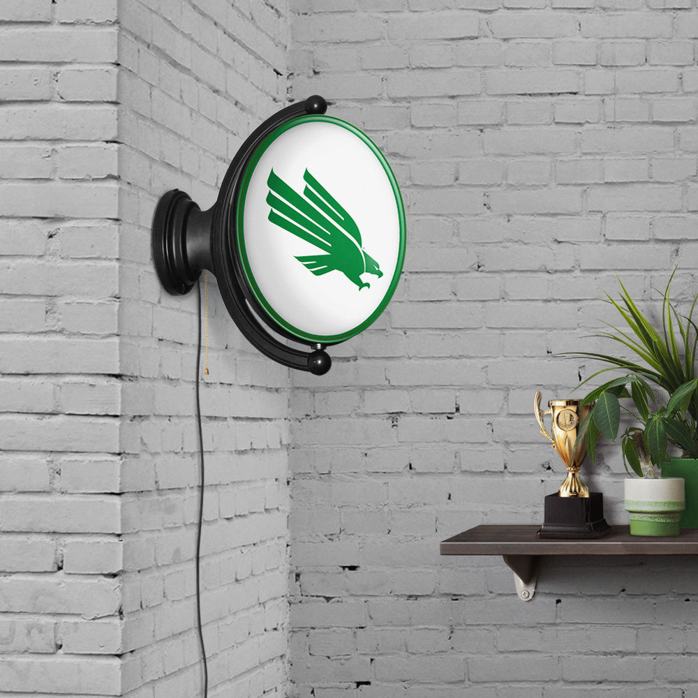 North Texas Mean Green Oval Rotating Wall Sign Room View