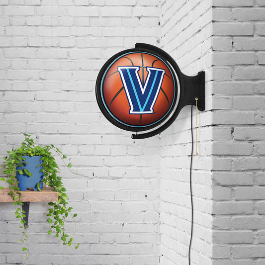 Villanova Wildcats Round Basketball Rotating Wall Sign Room View