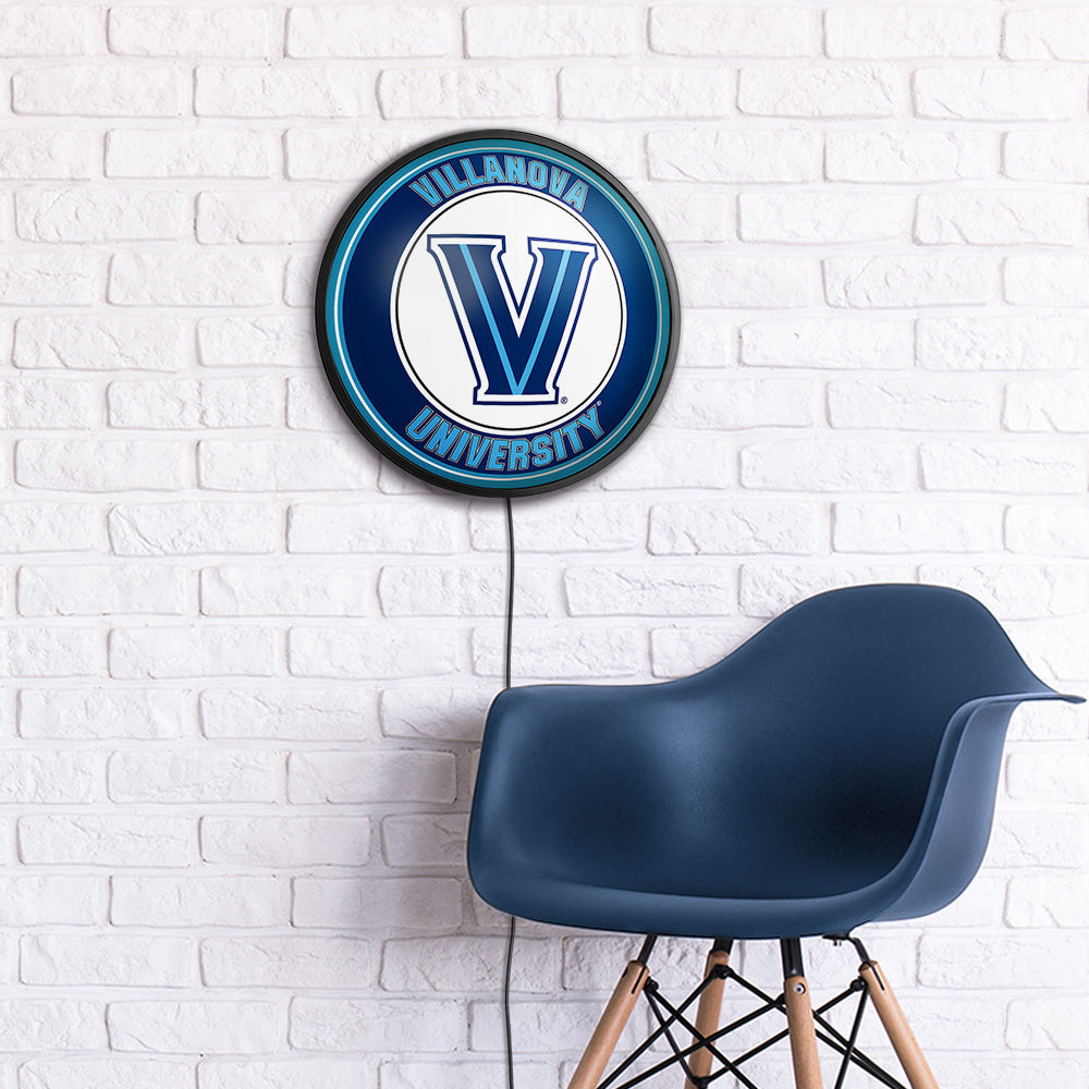 Villanova Wildcats Slimline Round Lighted Wall Sign Room View
