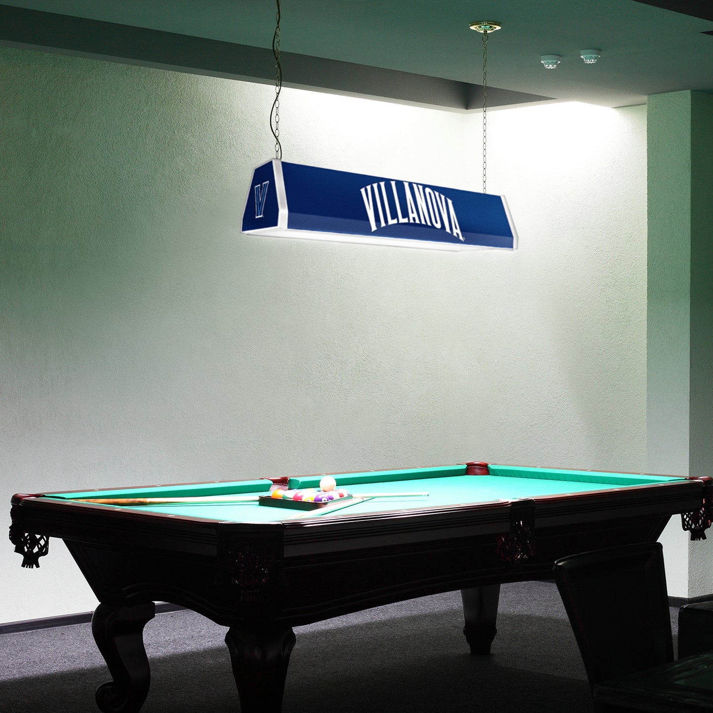 Villanova Wildcats Standard Pool Table Light Room View