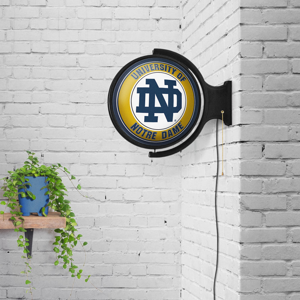 Notre Dame Fighting Irish Round Rotating Wall Sign Room View