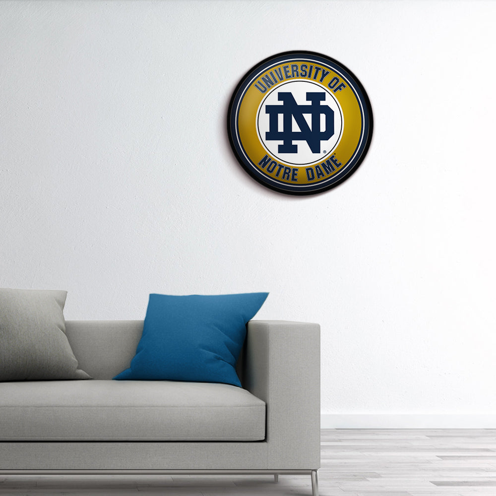 Notre Dame Fighting Irish Modern Disc Wall Sign Room View