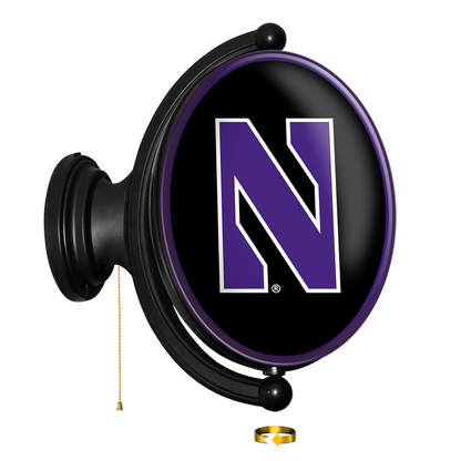 Northwestern Wildcats Oval Rotating Wall Sign