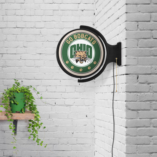 Ohio Bobcats Round Rotating Wall Sign Room View