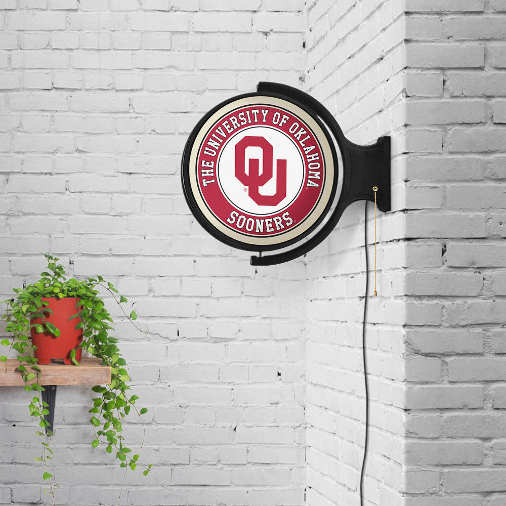 Oklahoma Sooners Round Rotating Wall Sign Room View