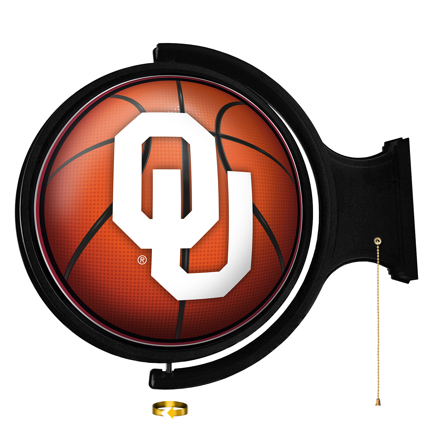 Oklahoma Sooners Round Basketball Rotating Wall Sign