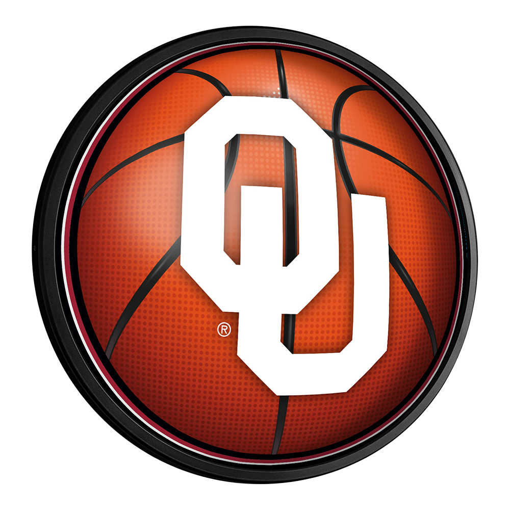 Oklahoma Sooners Basketball Slimline Round Lighted Wall Sign