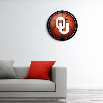 Oklahoma Sooners Basketball Modern Disc Wall Sign Room View