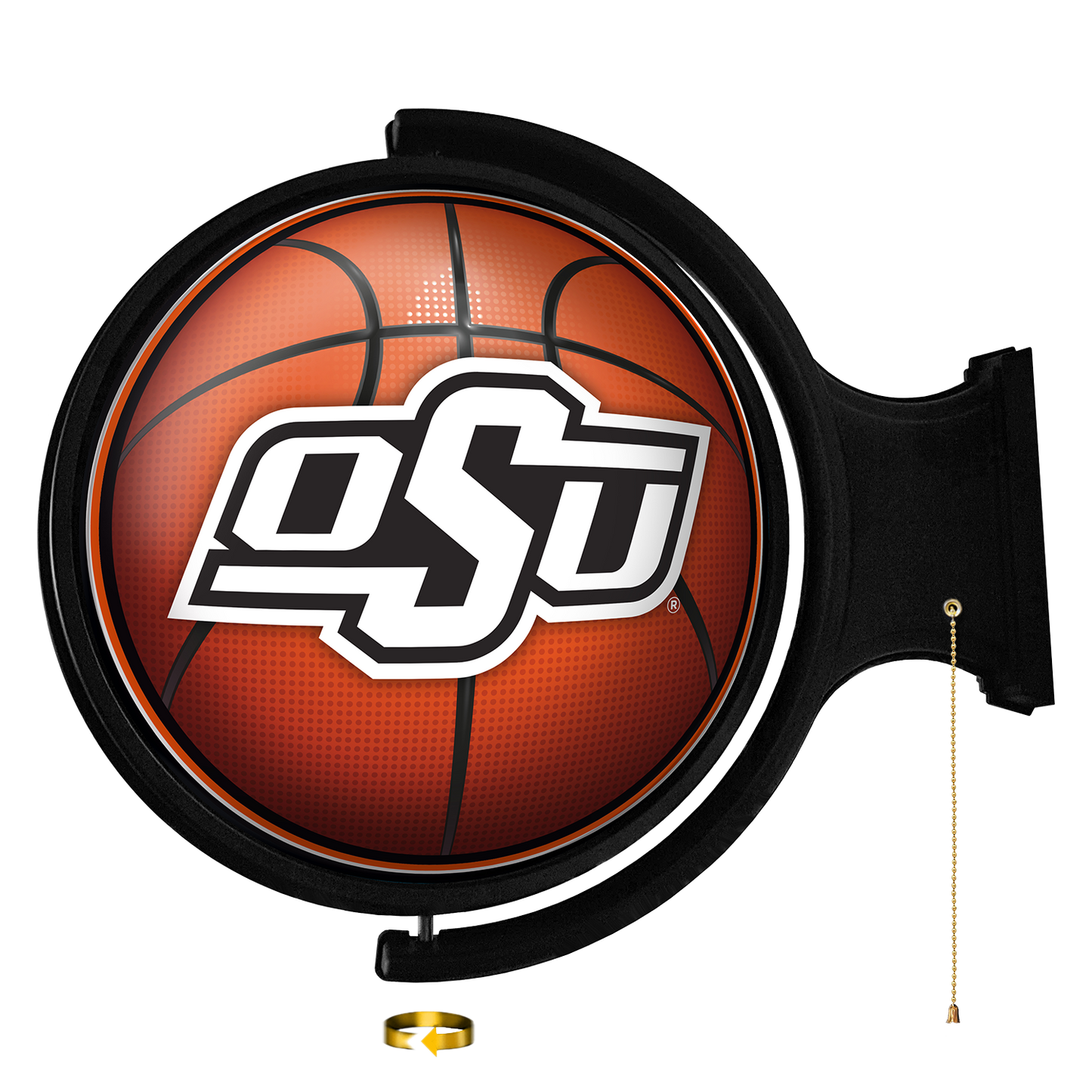 Oklahoma State Cowboys Round Basketball Rotating Wall Sign