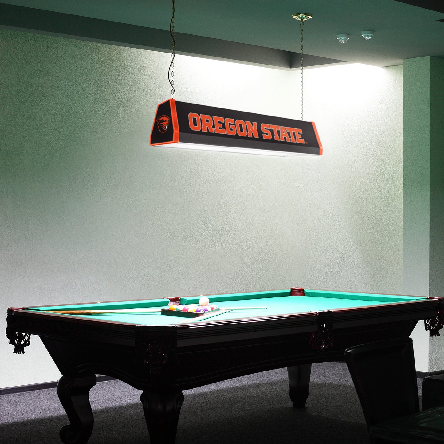 Oregon State Beavers Standard Pool Table Light Room View
