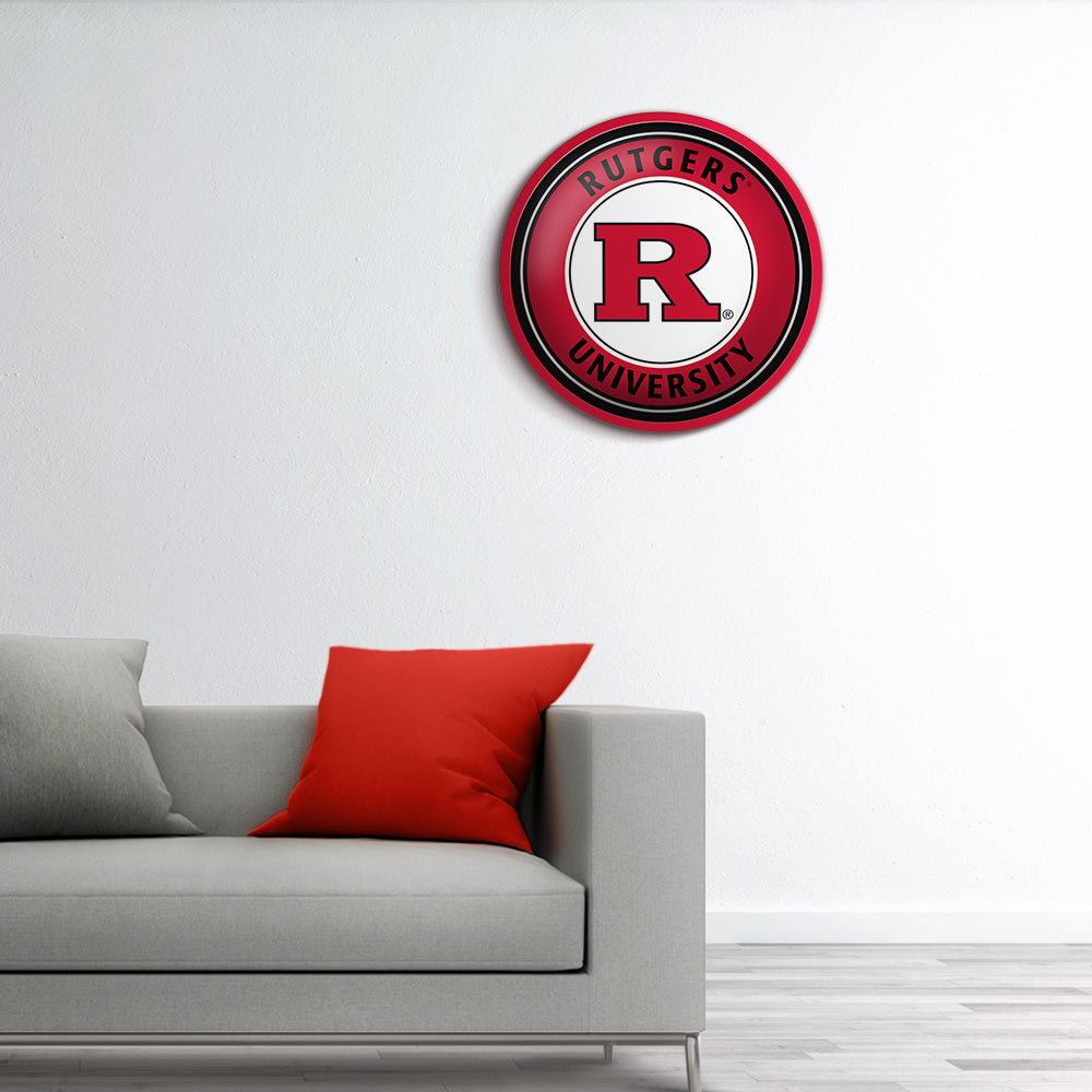 Rutgers Scarlet Knights Modern Disc Wall Sign Room View