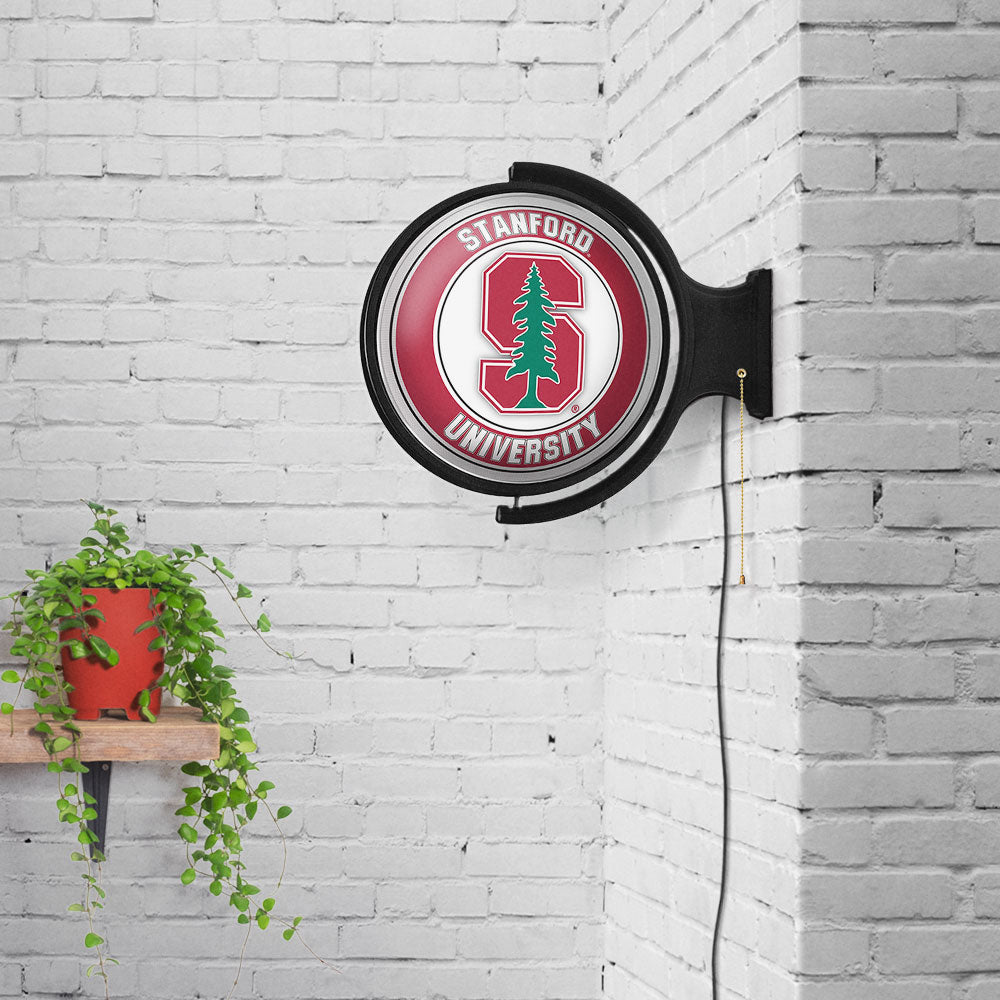 Stanford Cardinal Round Rotating Wall Sign Room View