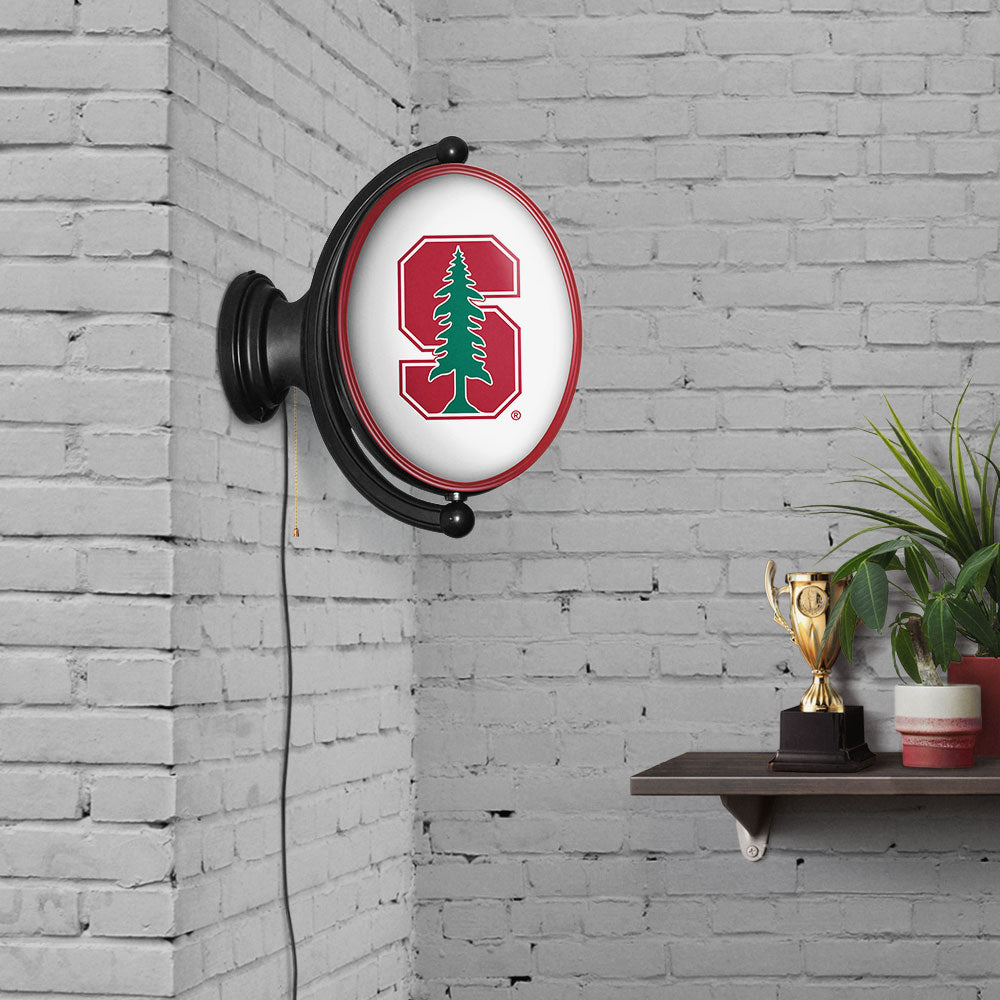 Stanford Cardinal Oval Rotating Wall Sign Room View