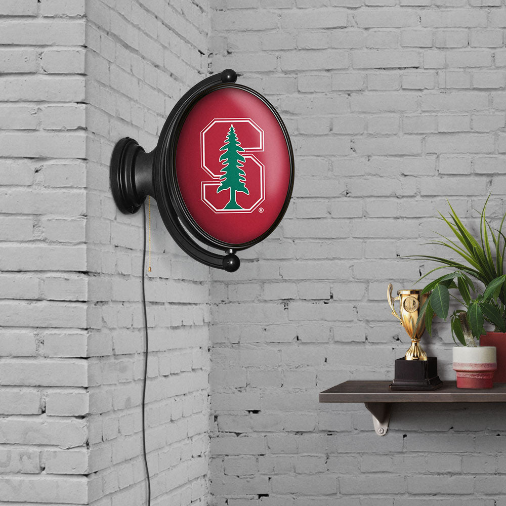 Stanford Cardinal Oval Rotating Wall Sign Room View
