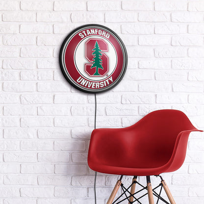 Stanford Cardinal Slimline Round Lighted Wall Sign Room View