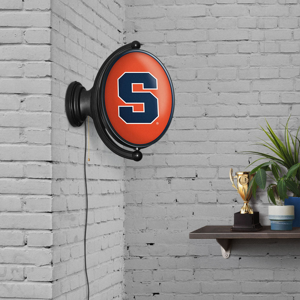 Syracuse Orange Oval Rotating Wall Sign Room View