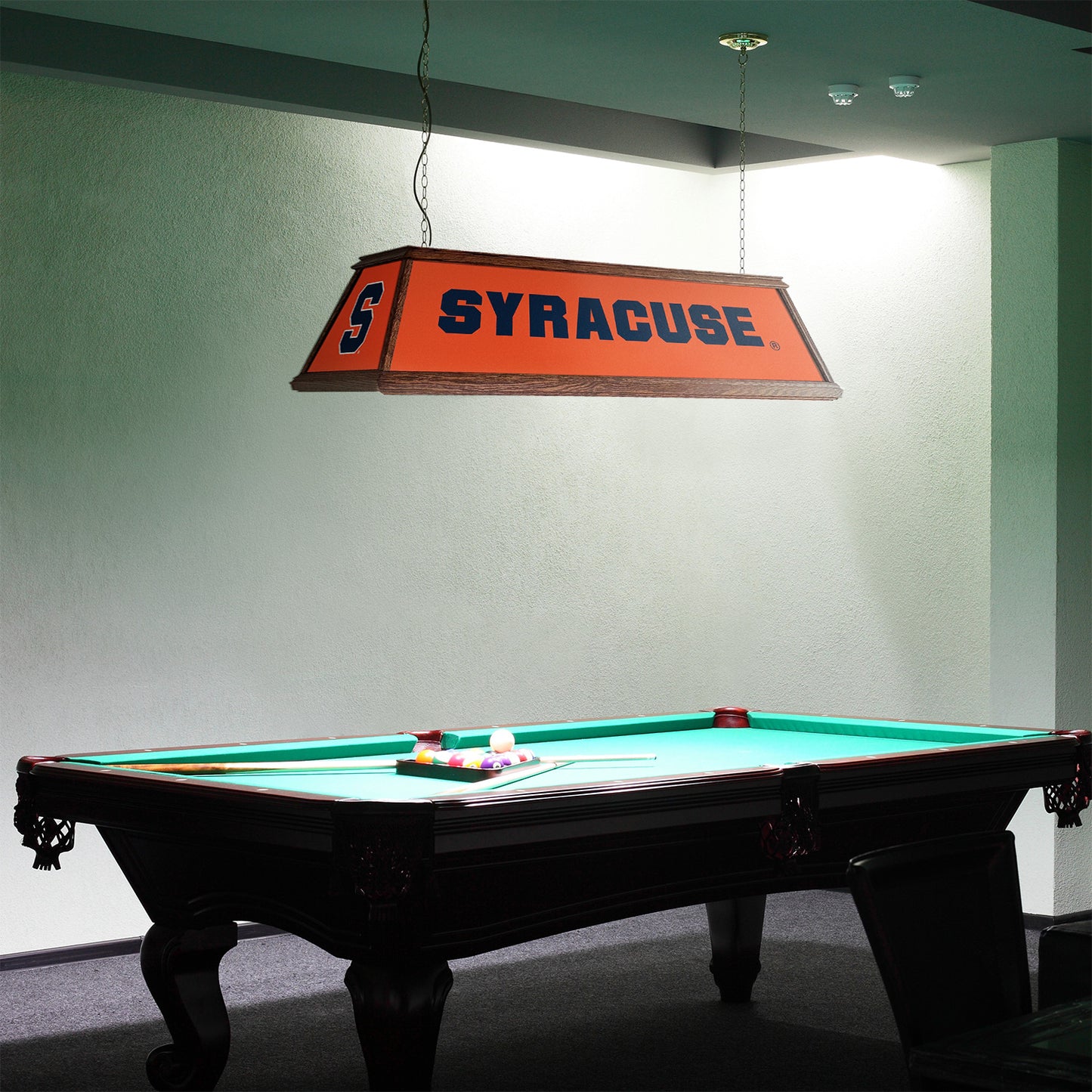 Syracuse Orange Premium Pool Table Light Room View