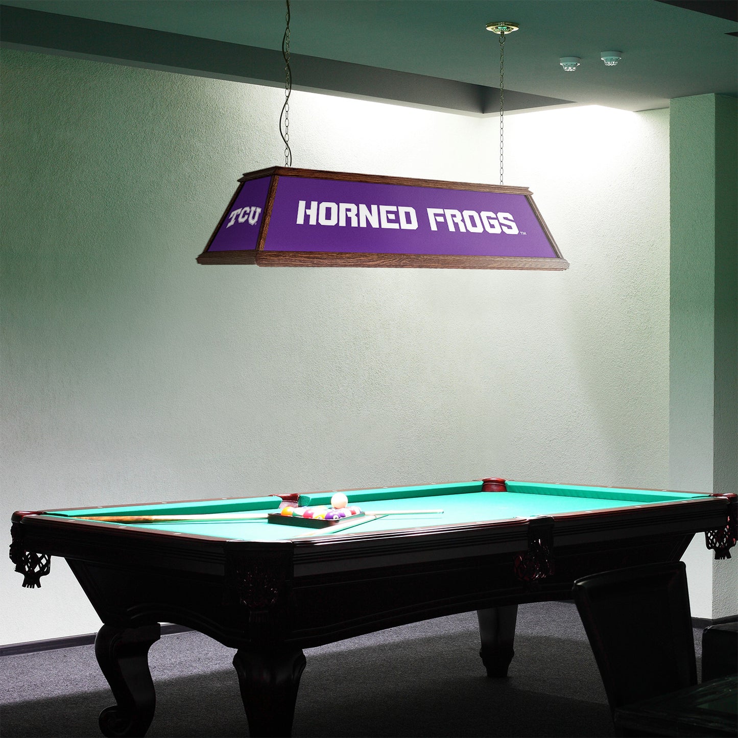 TCU Horned Frogs Premium Pool Table Light Room View