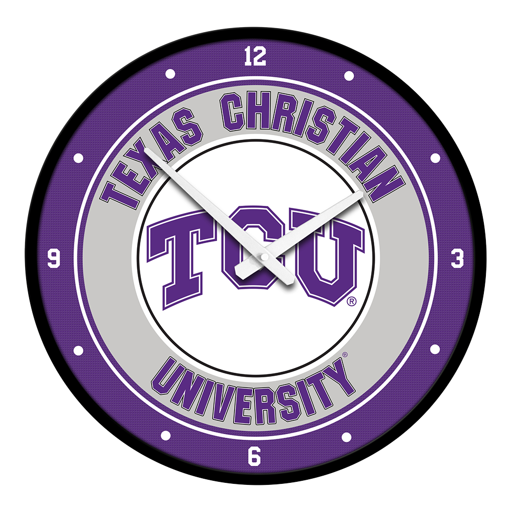 TCU Horned Frogs Round Wall Clock