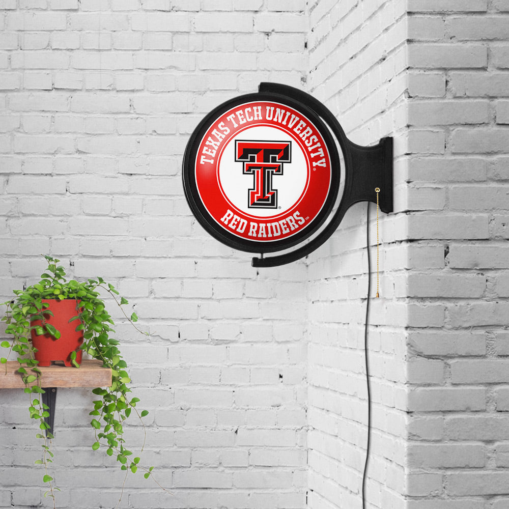 Texas Tech Red Raiders Round Rotating Wall Sign Room View