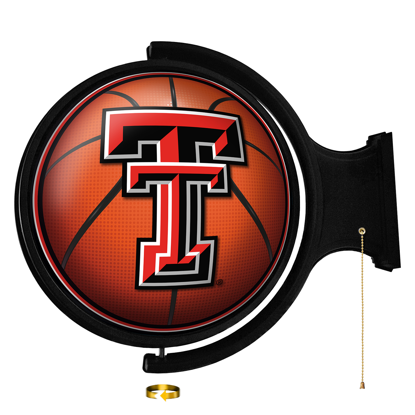 Texas Tech Red Raiders Round Basketball Rotating Wall Sign