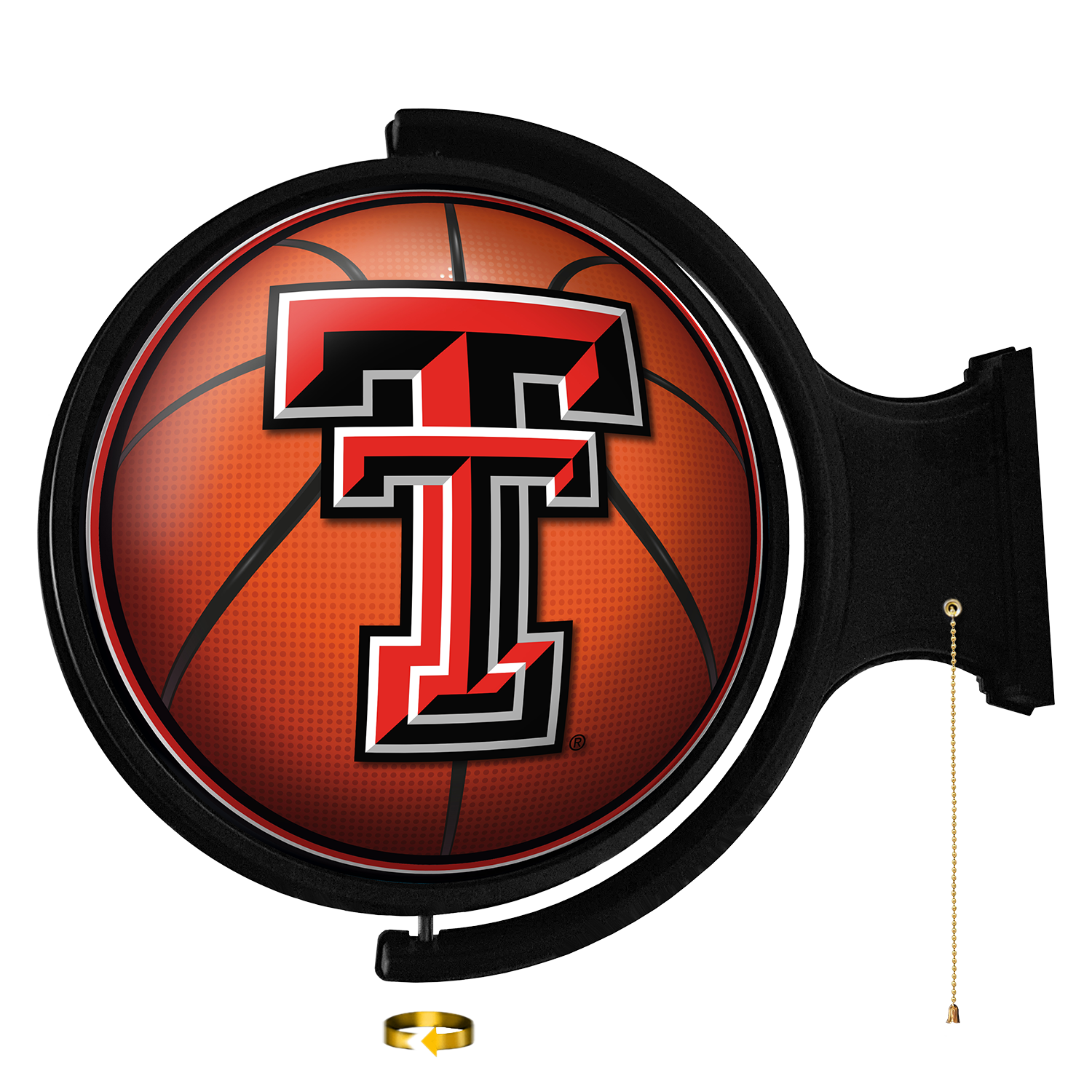 Texas Tech Red Raiders Round Basketball Rotating Wall Sign