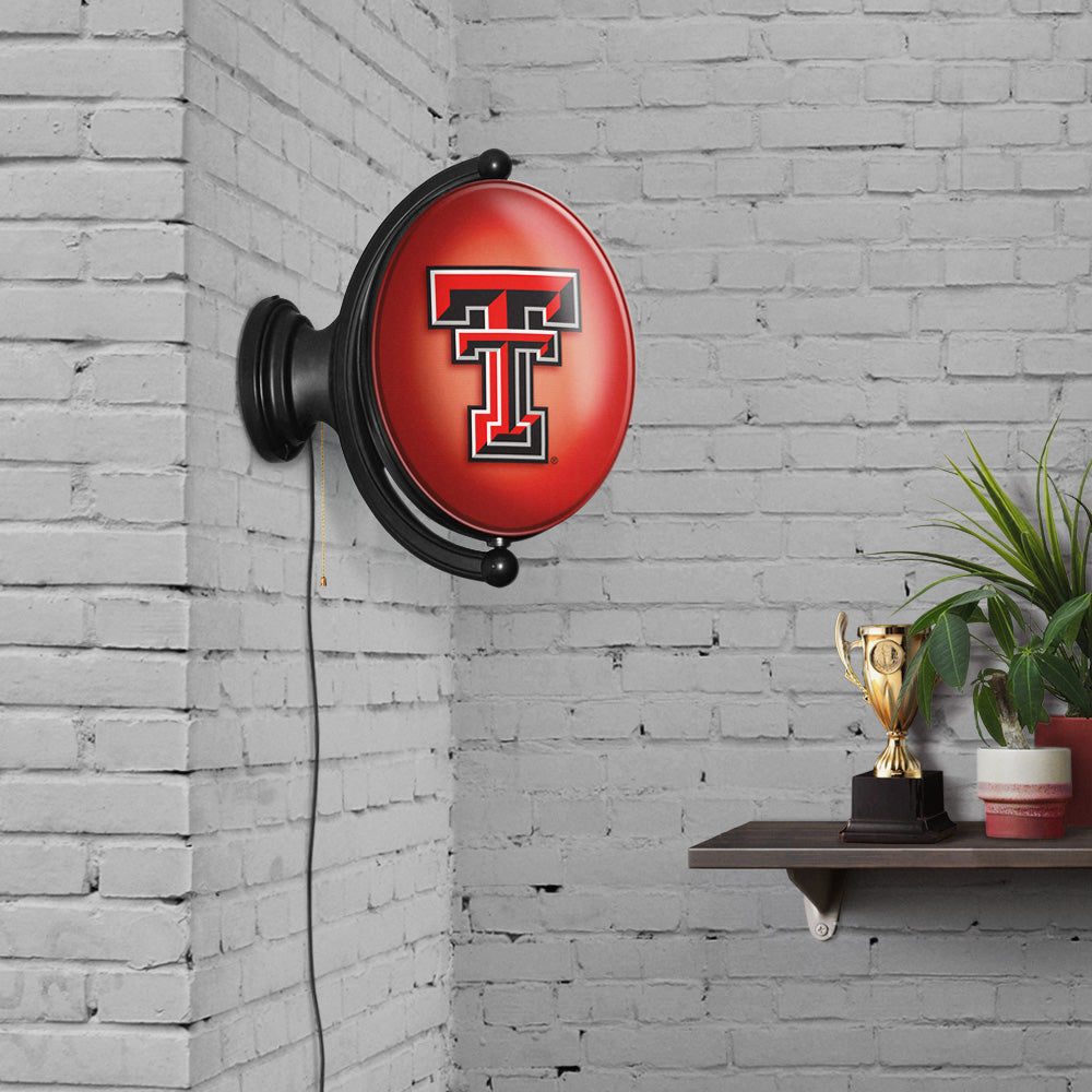 Texas Tech Red Raiders Oval Rotating Wall Sign Room View