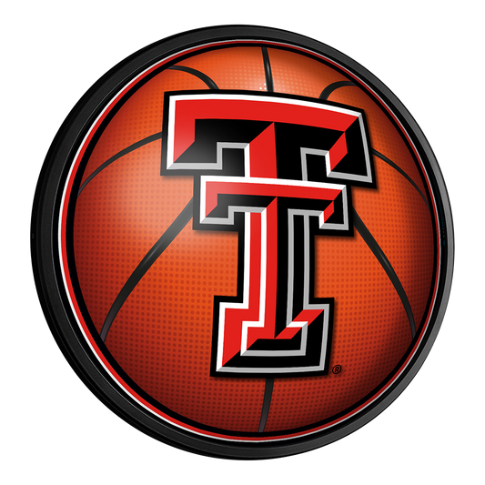 Texas Tech Red Raiders Basketball Slimline Round Lighted Wall Sign